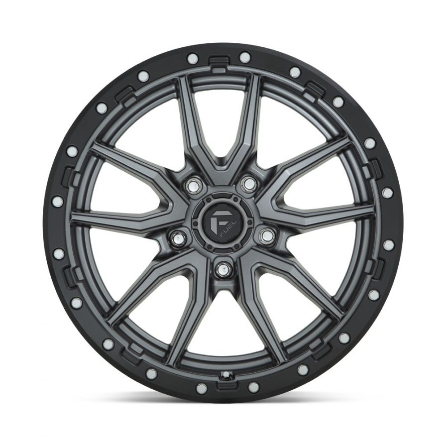 Fuel Wheels<br>Rebel Matte Gunmetal Black Lip (17x9)